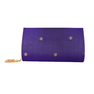 Paithani Small Clutch - Deep Violet