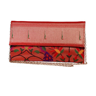 Paithani All Over Design Flat Purse