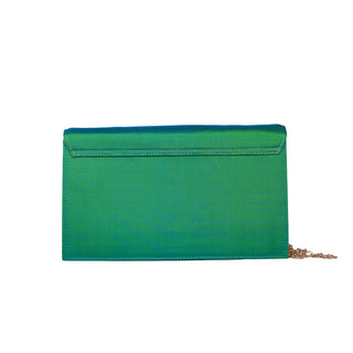 Paithani Box Clutch - Turqiose