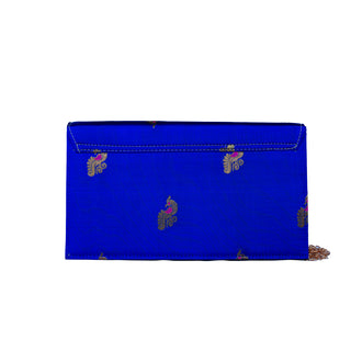 Paithani Box Clutch - Blue