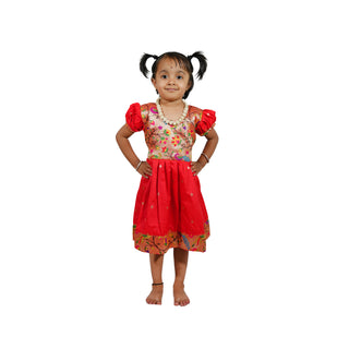 Muktai Paithani Frock - Red