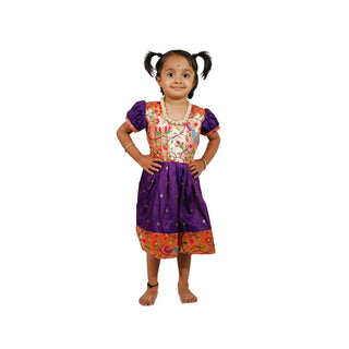 Muktai Paithani Frock - Violet