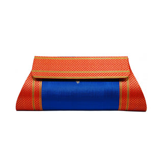 Paithani Damaru Clutch - Blue