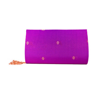 Paithani Small Clutch - Purple
