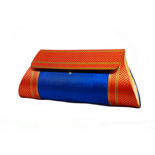 Paithani Damaru Clutch - Blue