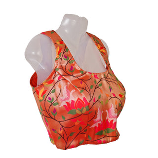 Paithani Sleeveless Blouse - All over design 1