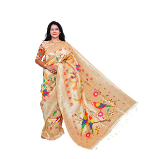 All Over Muniya Border Saree - Off white