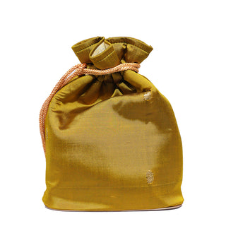 Pure Silk Paithani Batwa - Yellow Olive