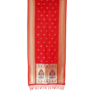 Paithani Short Dupatta - Red