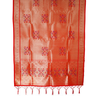Paithani Dupatta - Golden Design 3 - Pink