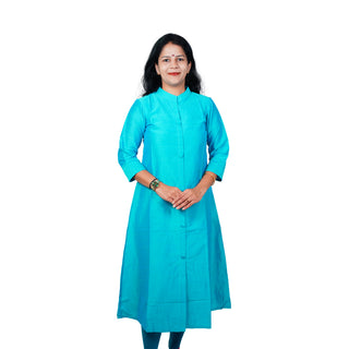 A line Ladies Kurti - Sky blue