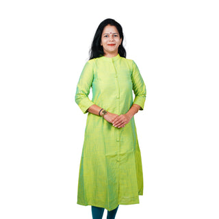 A line Ladies Kurti - Parrot Green