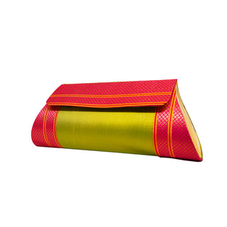 Paithani Damaru Clutch - Parrot Green