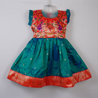 Paithani Frock - Morpankhi