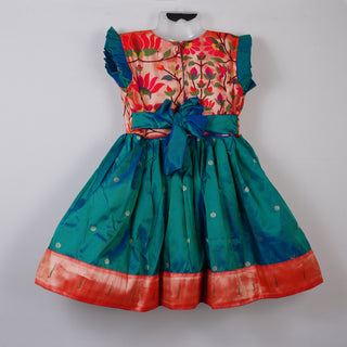Paithani Frock - Morpankhi