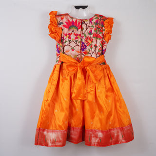 Paithani Frock - Orange