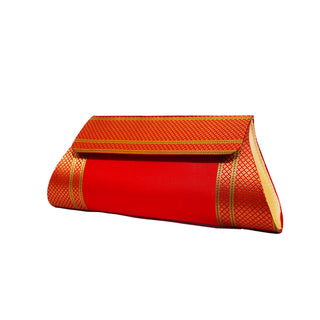 Paithani Damaru Clutch - Red