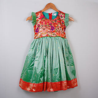 Paithani Frock - Pista