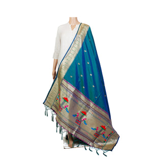 Paithani Single Muniya Dupatta - Mor Kanthi