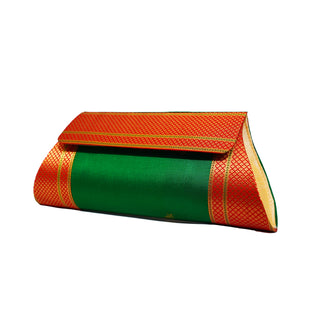 Paithani Damaru Clutch - Green