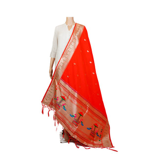 Paithani Single Muniya Dupatta - Red