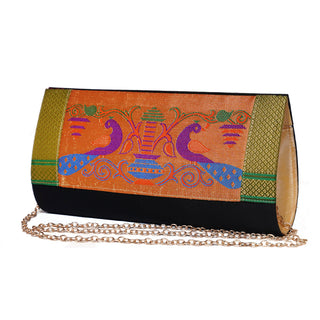 Paithani Medium Clutch - Black