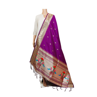 Paithani Single Muniya Dupatta - Purple