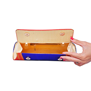 Paithani Damaru Clutch - Maroon