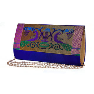 Paithani Medium Clutch - Violet