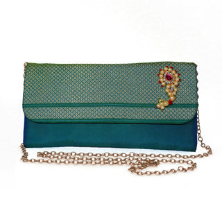 Paithani Nath Sling - Teal green