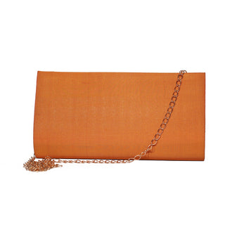 Paithani Medium Clutch - Orange