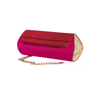 Paithani Zari Clutch - Dark Pink