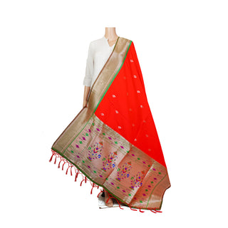 Paithani Border Dupatta - Red