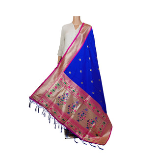 Paithani Border Dupatta - Blue