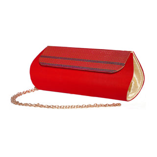 Paithani Zari Clutch - Red