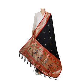 Paithani Border Dupatta - Black