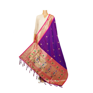 Paithani Border Dupatta - Violet