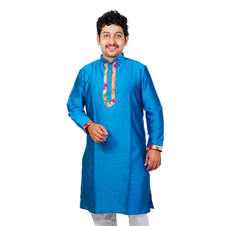 Gents Paithani Kurta - Mor Kanthi
