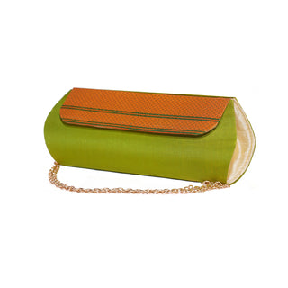 Paithani Zari Clutch - Parrot Green