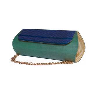 Paithani Zari Clutch - Light Turquoise