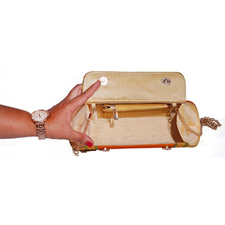 Paithani Damaru Clutch - Neon Green