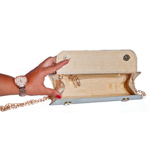 Paithani Zari Clutch - Light Turquoise